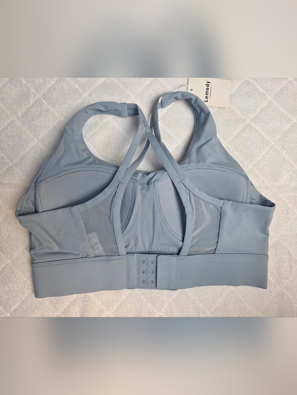 Lemedy Slate Blue High-Impact Strappy Back Sports Bra - Size 8 (L) - NWT - Picture 5 of 11